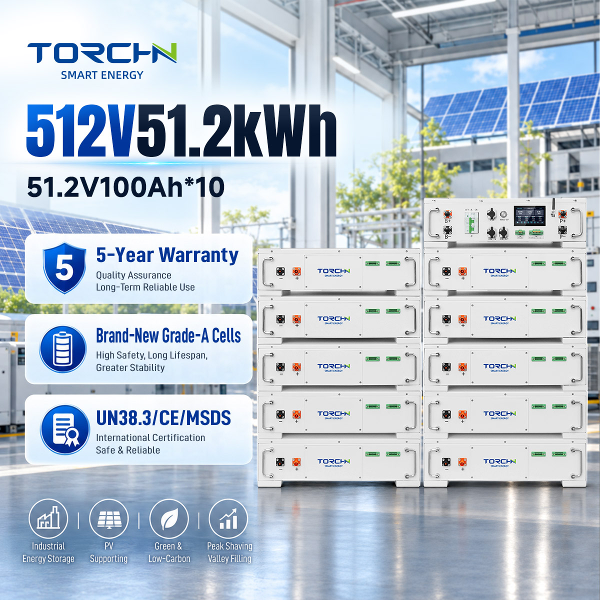 512V 51.2kWH high-voltage energy storage lithium battery